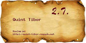 Quint Tibor névjegykártya